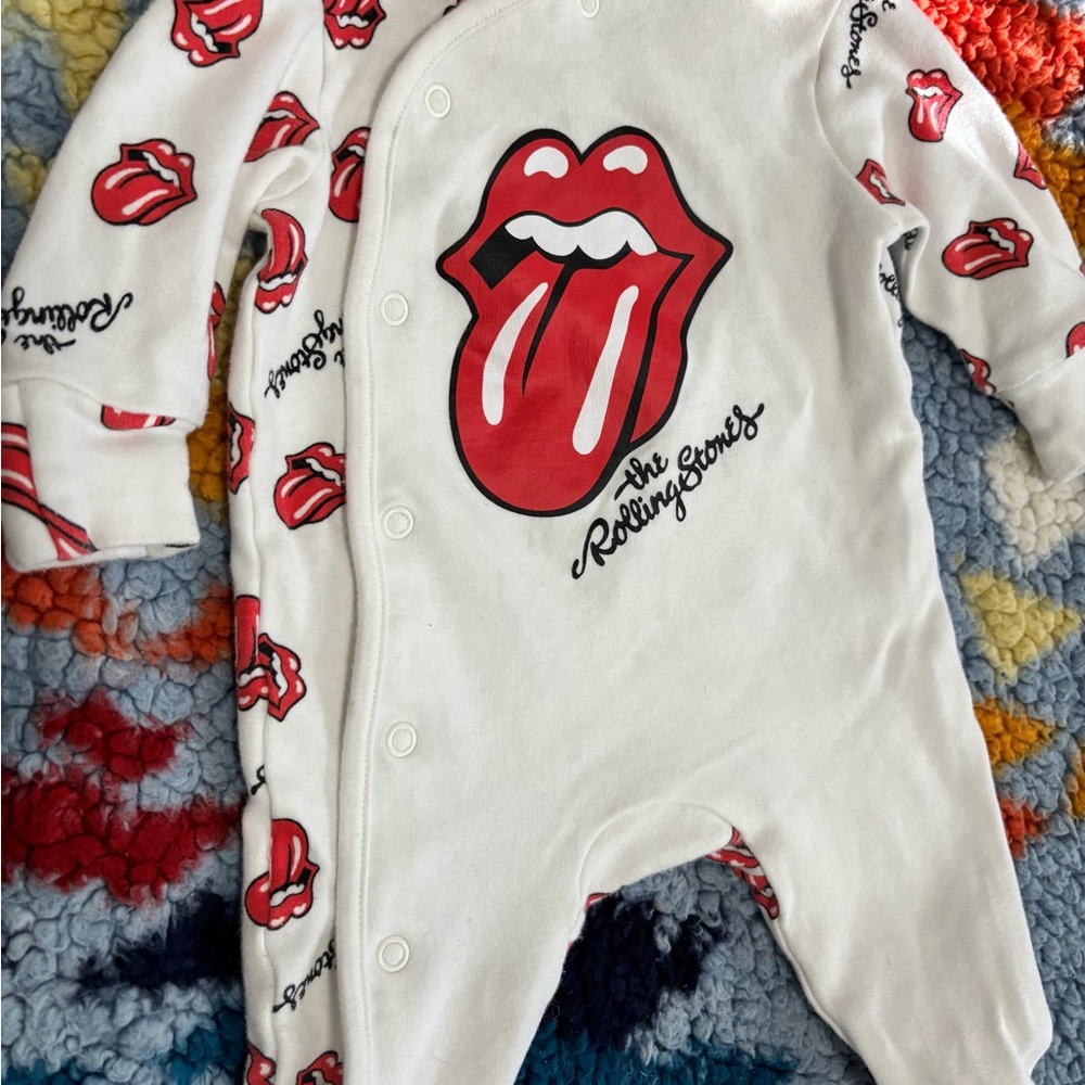The Rolling Stones White and Red Baby Sleeper